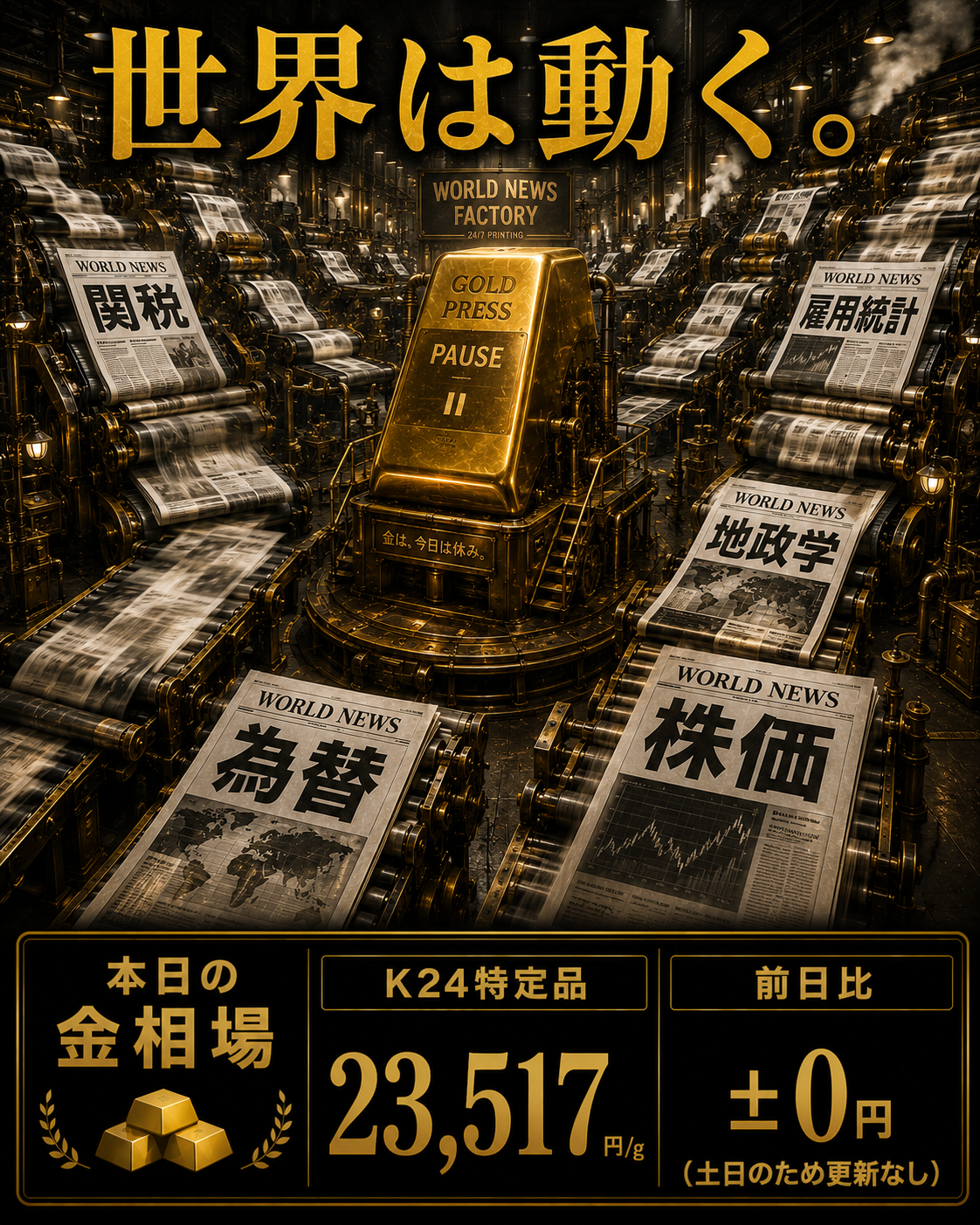 ニュースは毎日変わる。でも相場は土日休み。